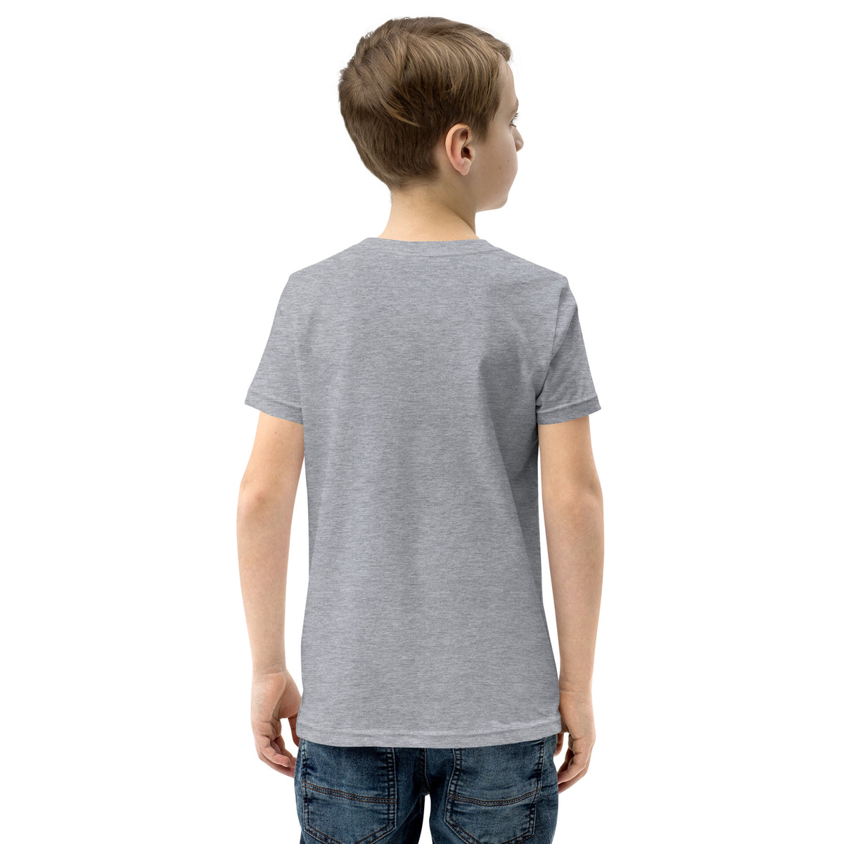Youth t-shirt mockup — photograph of a pet toad wearing a tiny crown, captioned 'Technically a Prince'