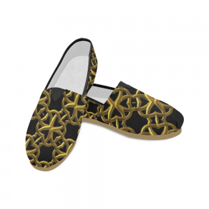 Seamless Gold Pattern Slip-Ons Casual Canvas Women's Shoes 2