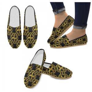 Seamless Gold Pattern Slip-Ons Casual Canvas Women's Shoes 1