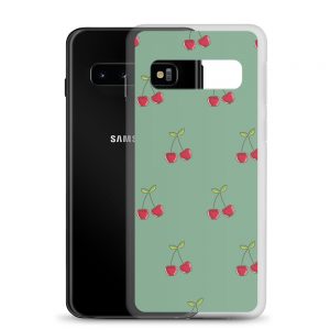 Cherries On A Green Background - Samsung Phone Case 2