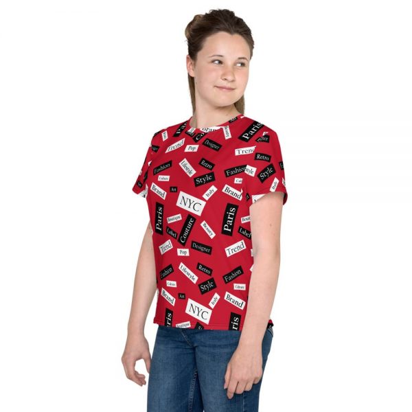 #Fashion Pattern - Youth T-Shirt - Red